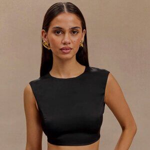 Meshki Black Crop Top
